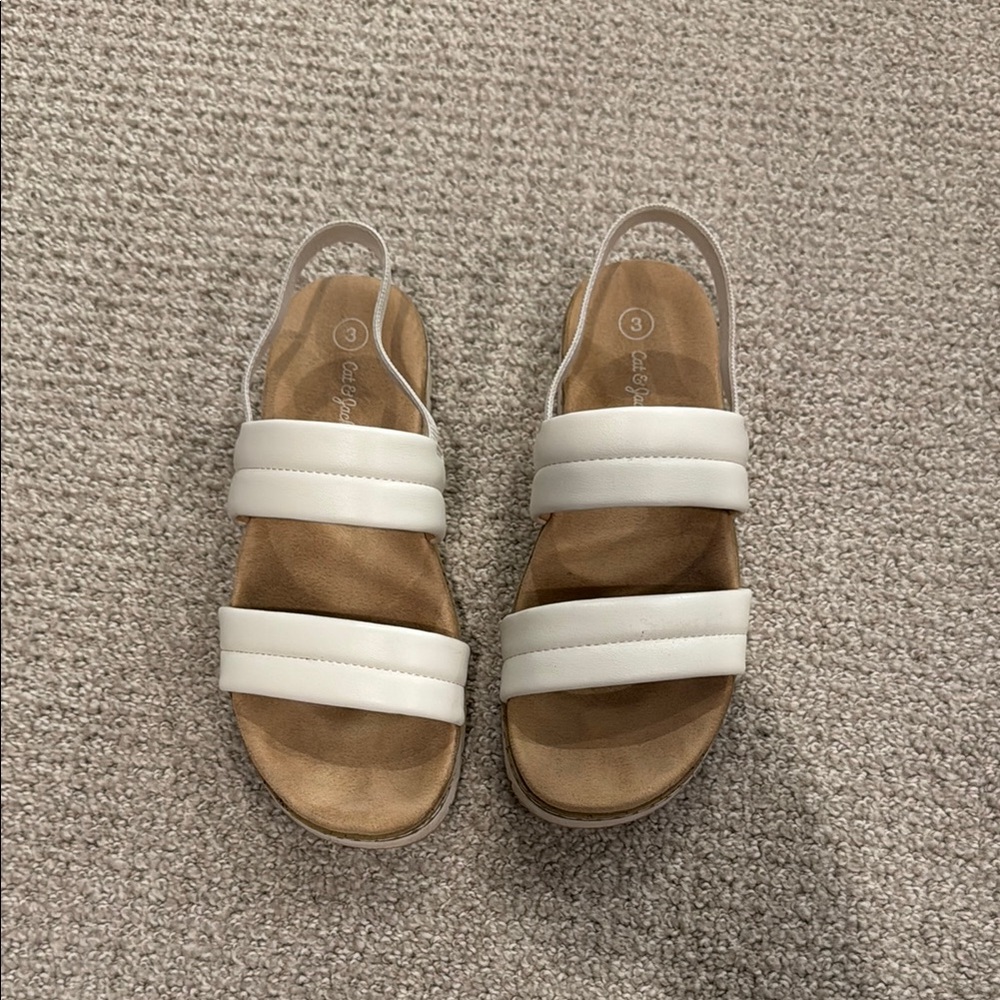 Girls White Cat and Jack Sandals